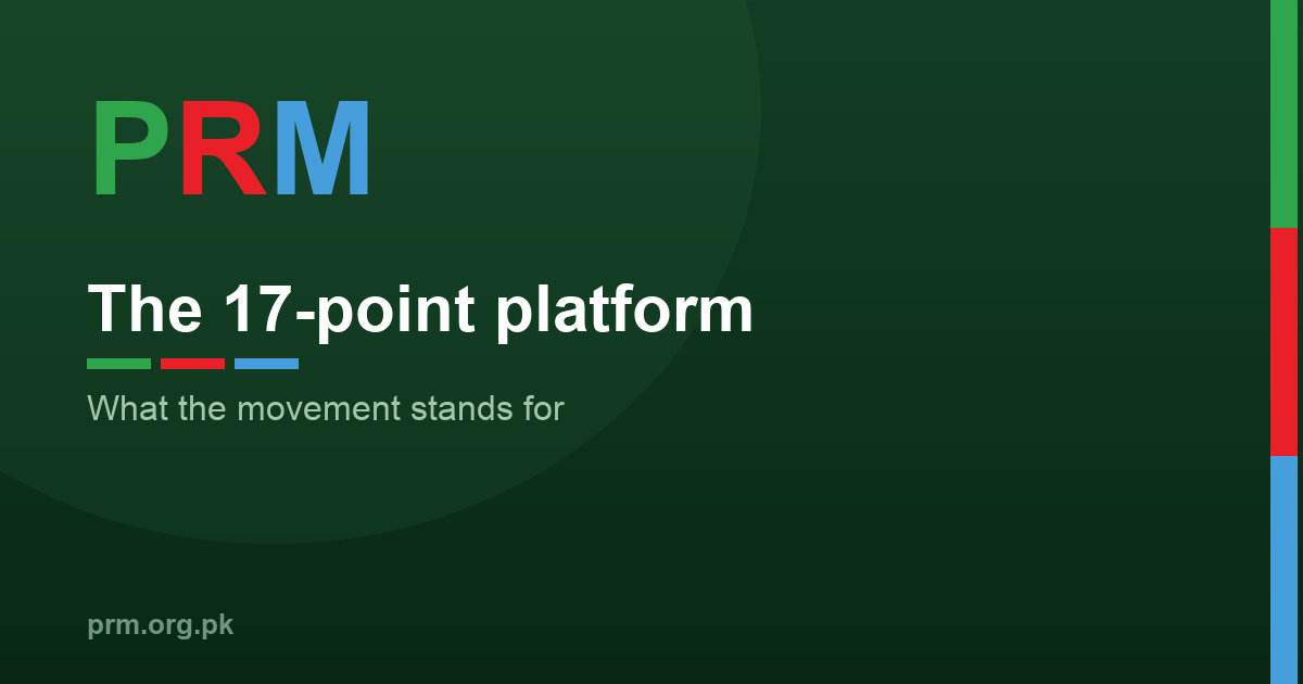 The Pakistan Rights Movement 17-point platform